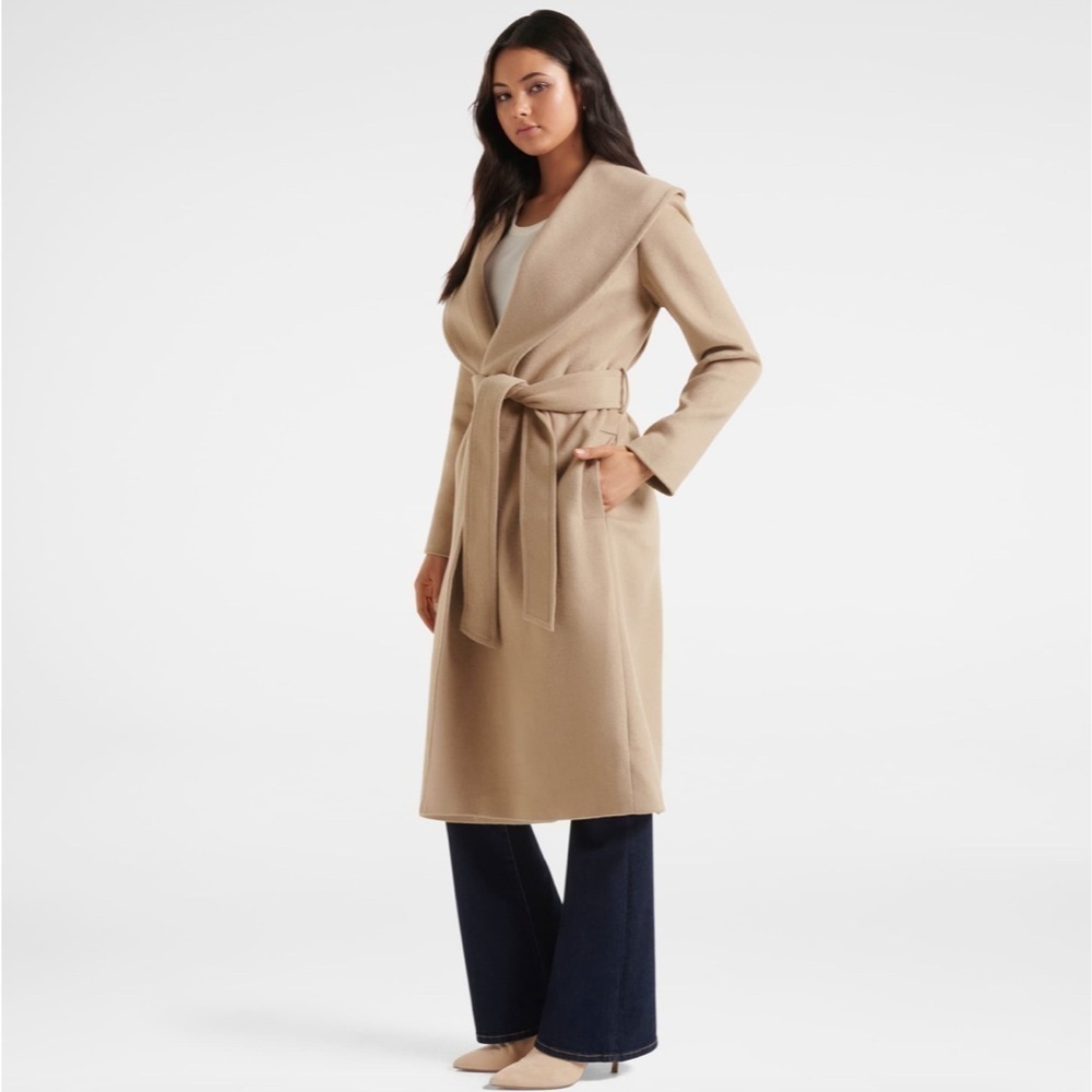 EVER NEW Sz 12P Amy Shawl Collar Wrap Coat Luxury Wool Blend Lined NEW WITH TAG